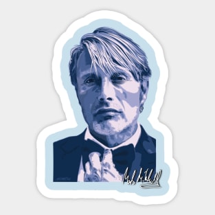 Mads Mikkelsen Signed Portrait 1 Sticker